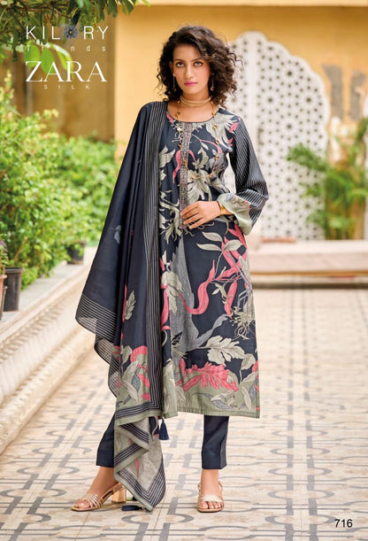 Zara Kilory Muslin Pant Style Suits