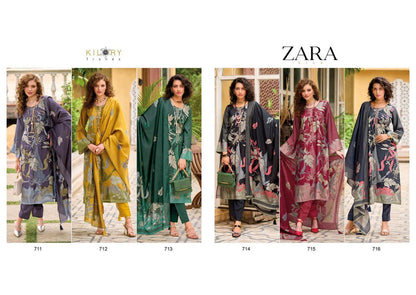 Zara Kilory Muslin Pant Style Suits