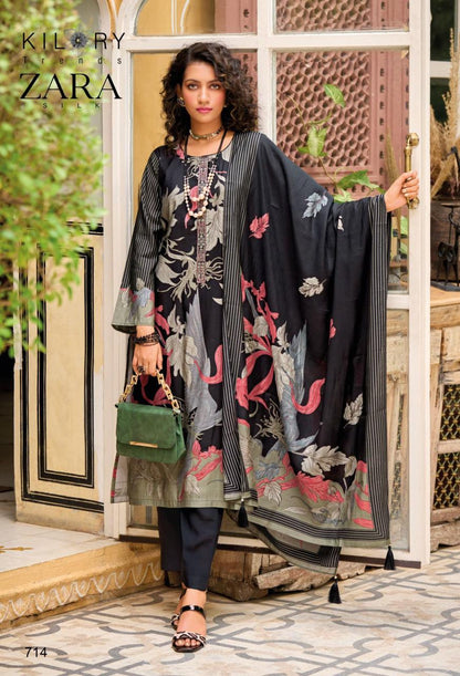 Zara Kilory Muslin Pant Style Suits