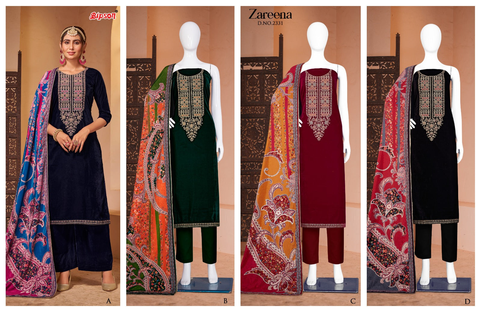 Zareena 2331 Bipson Prints Pashmina Suits
