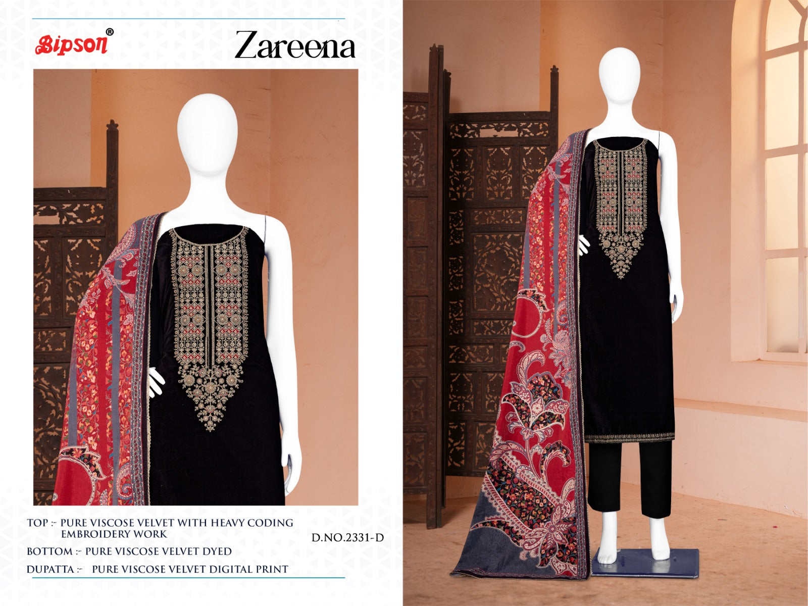 Zareena 2331 Bipson Prints Pashmina Suits