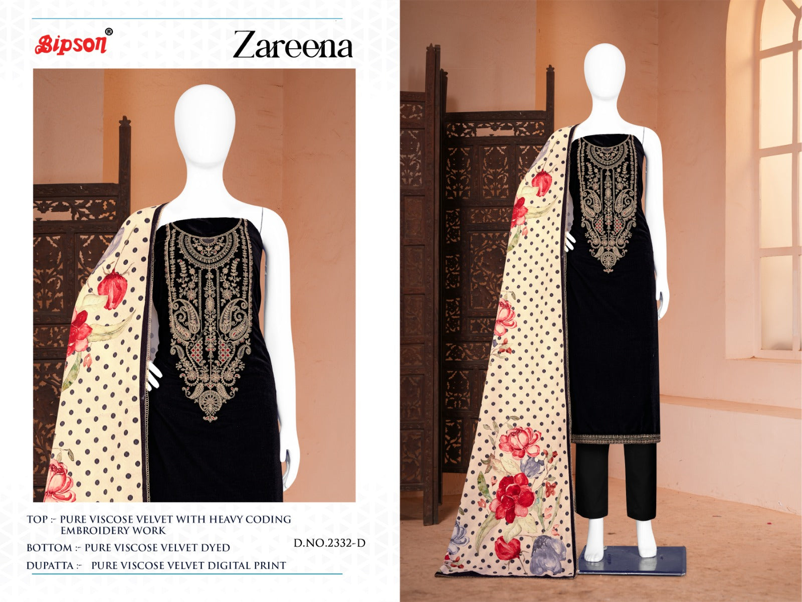 Zareena 2332 Bipson Prints Pashmina Suits