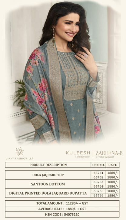 Zareena 8 Kuleesh Vinay Fashion Llp Pant Style Suits
