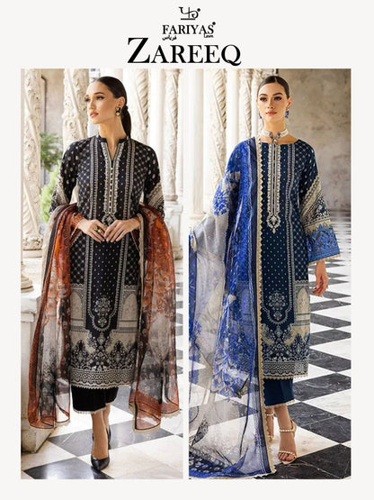 Zareeq Fariyas Lawn Lawn Karachi Salwar Suits