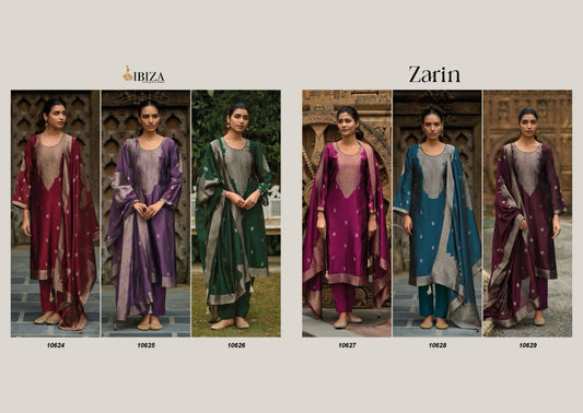 Zarin Ibiza Silk Jacquard Pant Style Suits