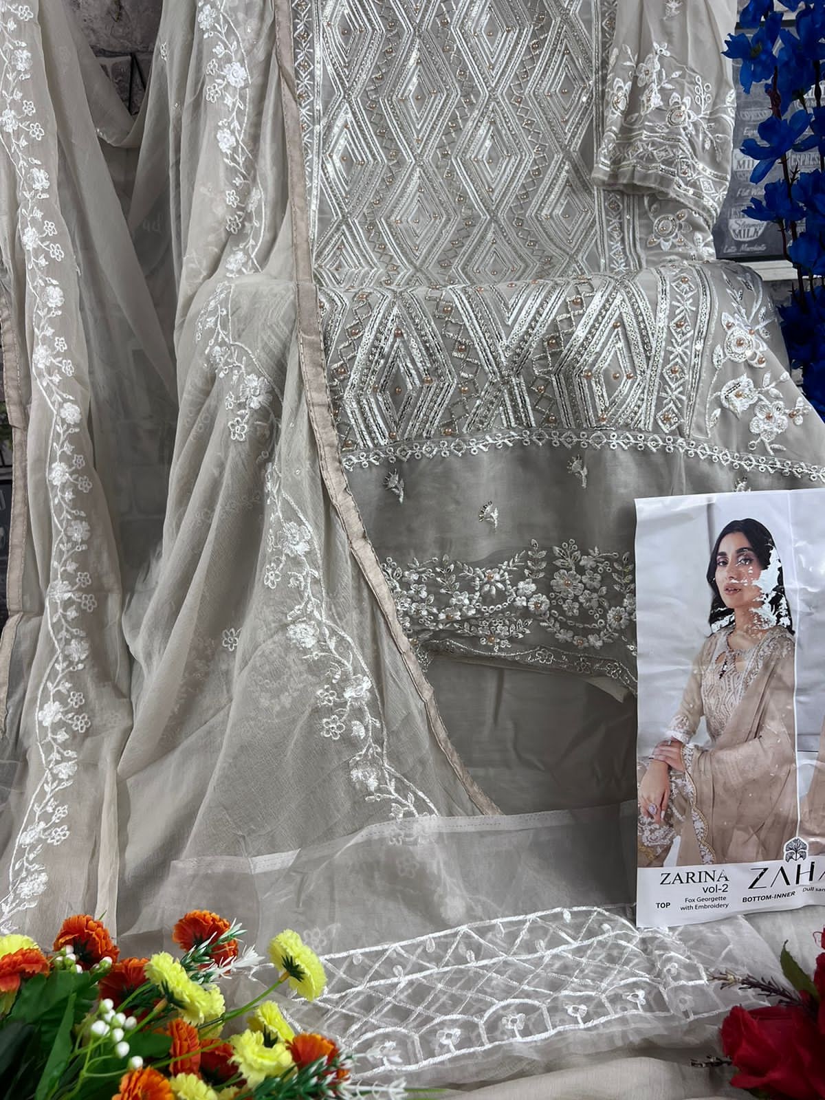 Zarina Vol 2 Dn 10104 Zaha Georgette Pakistani Salwar Suits