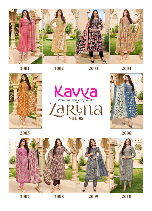 Zarina Vol 2 Kavya Cotton Readymade Pant Style Suits