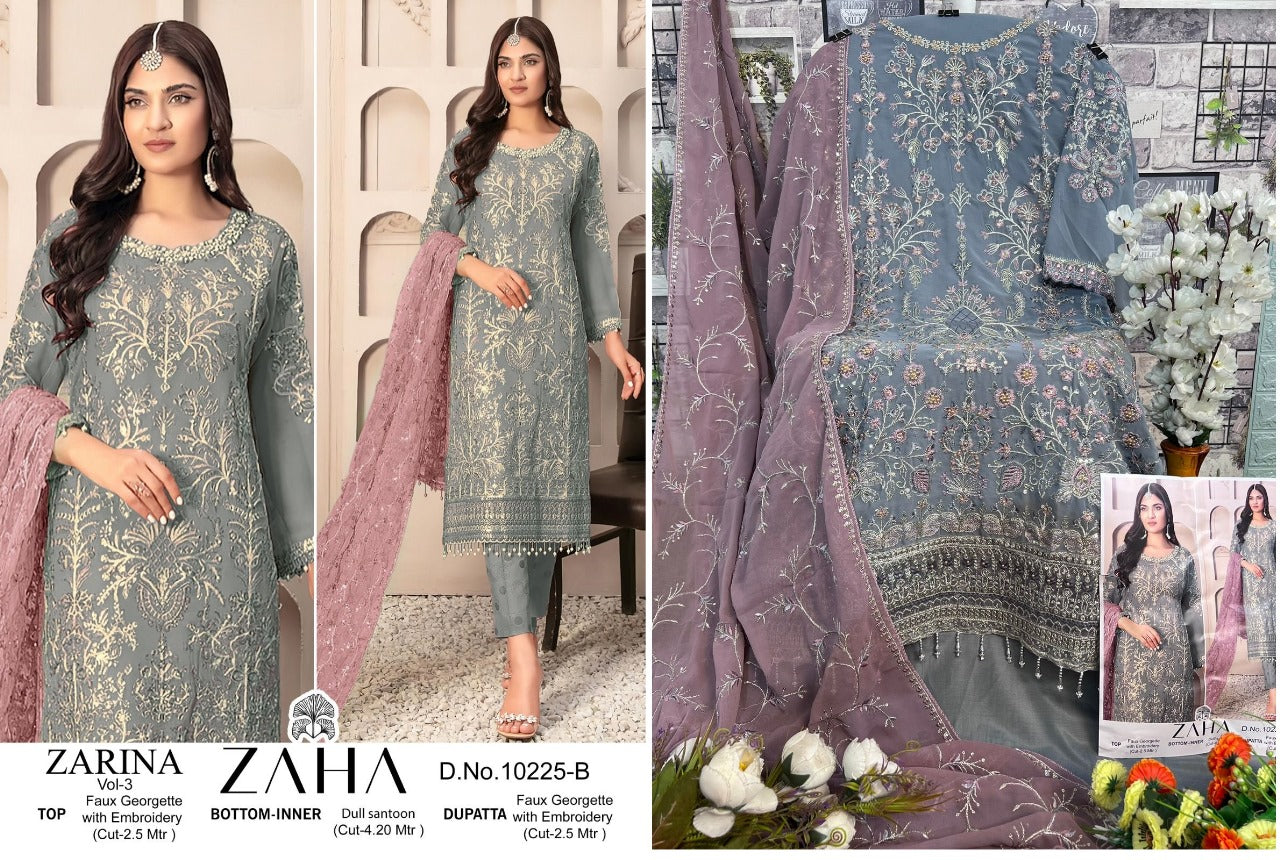 Zarina Vol 3-10225 Zaha Georgette Pakistani Salwar Suits
