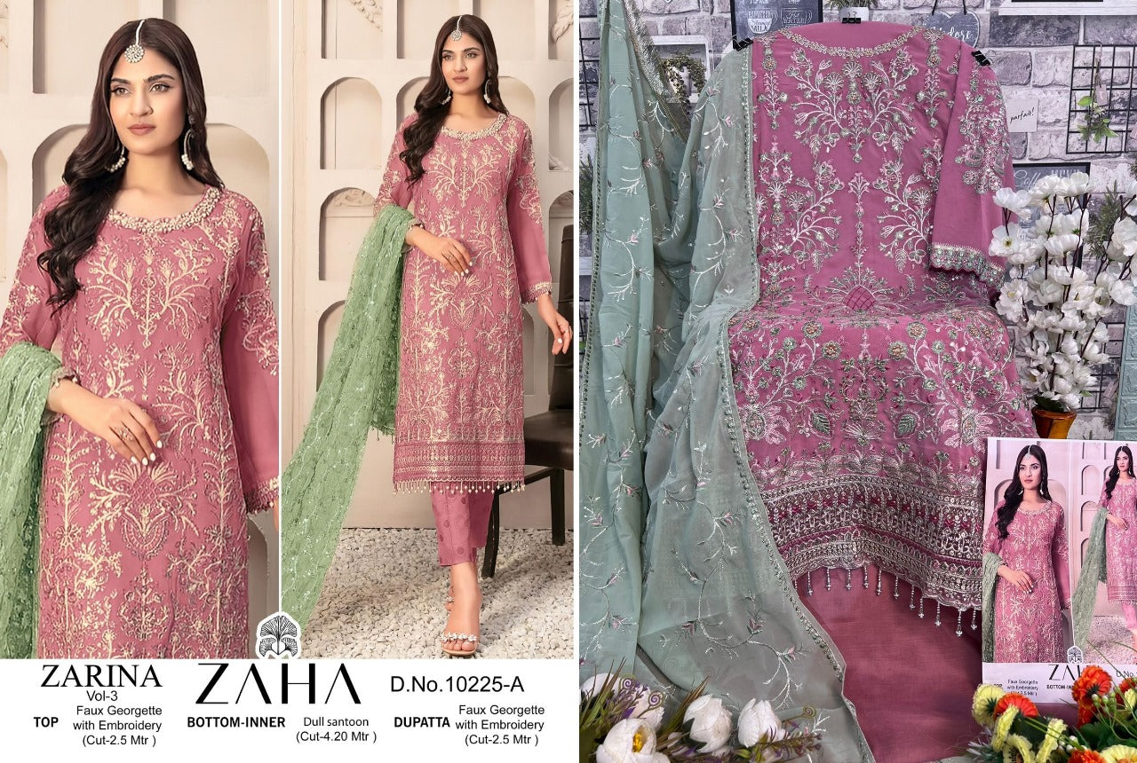 Zarina Vol 3-10225 Zaha Georgette Pakistani Salwar Suits