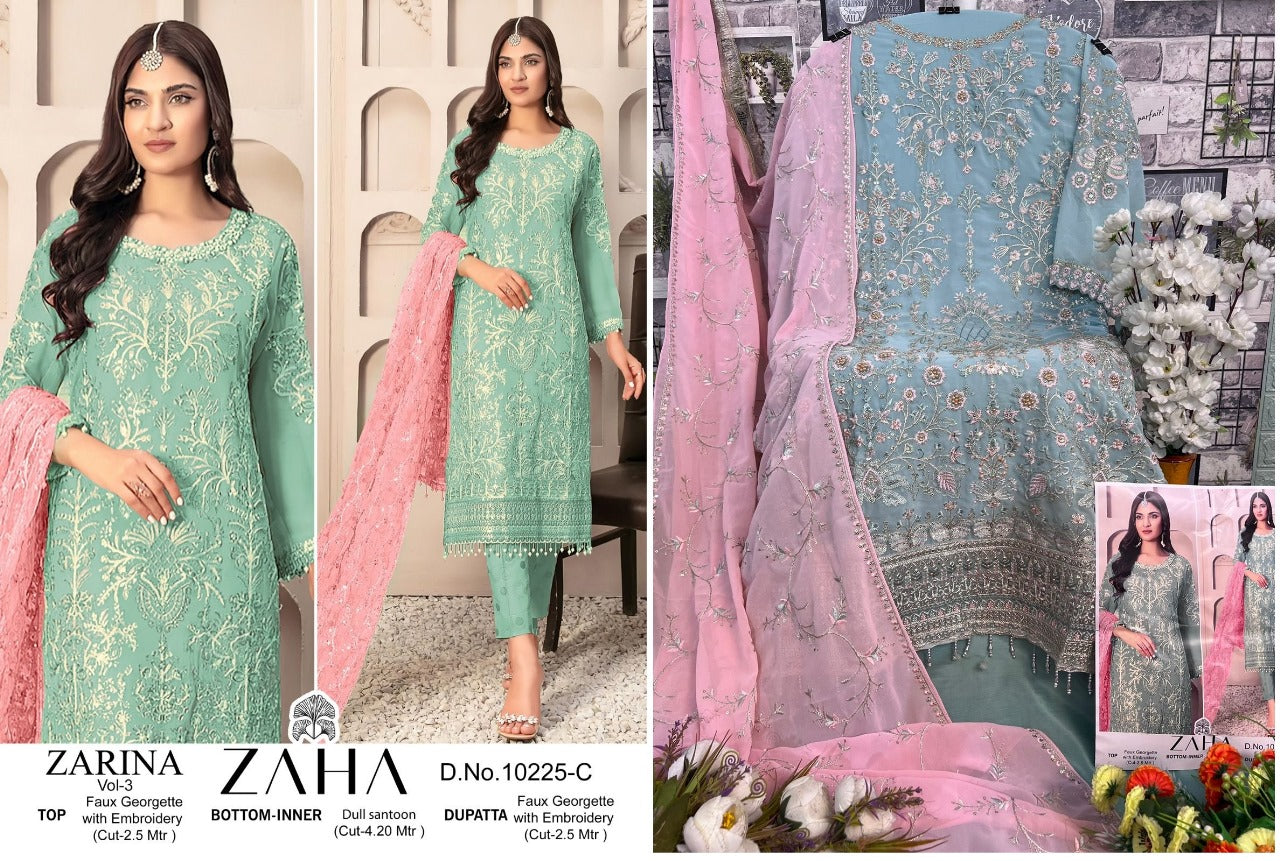 Zarina Vol 3-10225 Zaha Georgette Pakistani Salwar Suits