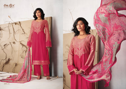 Zeel Omtex Muslin Jacquard Pant Style Suits