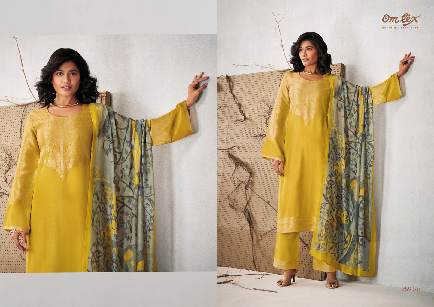 Zeel Omtex Muslin Jacquard Pant Style Suits
