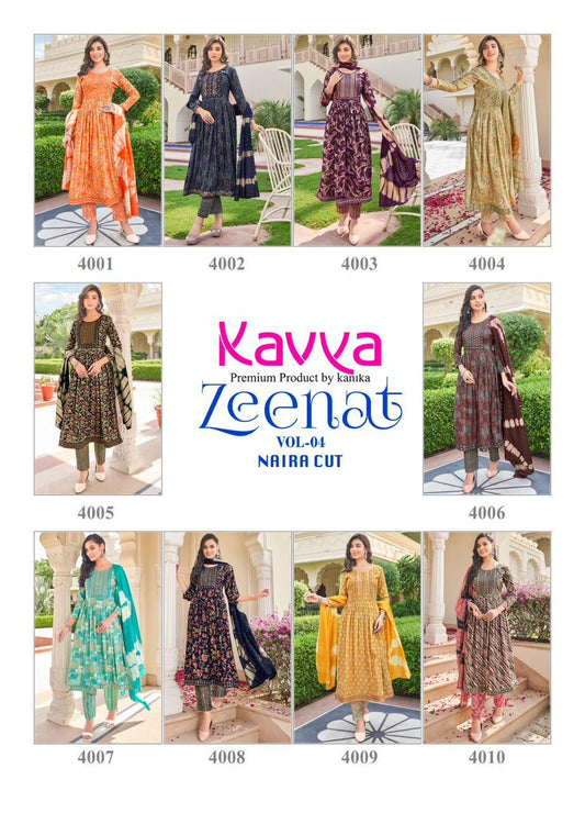 Zeenat Vol 4 Kavya Readymade Pant Style Suits
