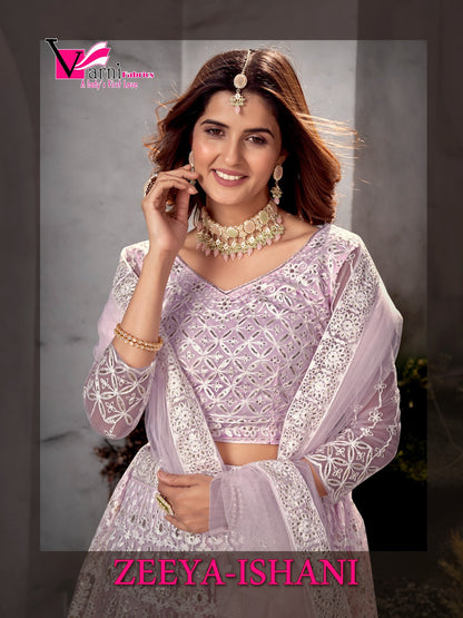 Zeeya-Ishani Varni Fabrics Net Lehenga Choli