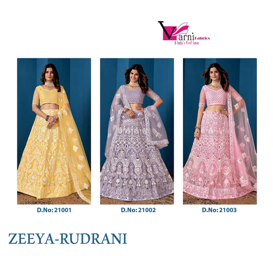 Zeeya-Rudrani Varni Fabrics Net Lehenga Choli