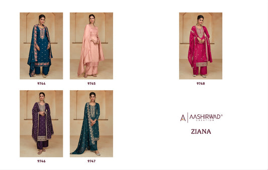 Ziana Aashirwad Creation Silk Readymade Plazzo Style Suits