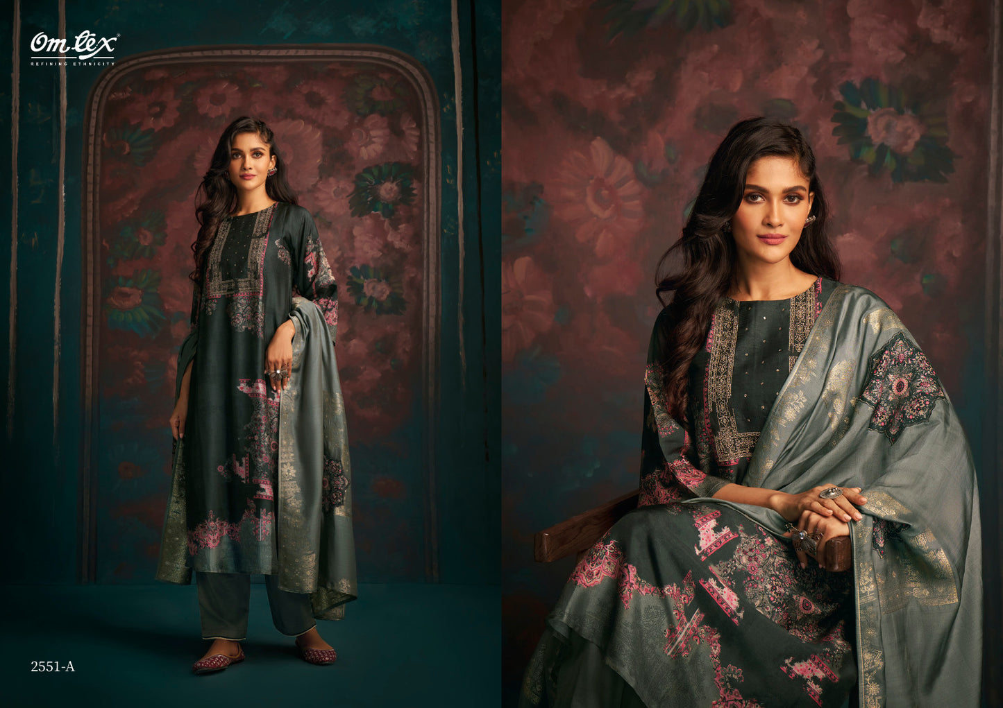 Zinnia Omtex Russian Silk Pant Style Suits