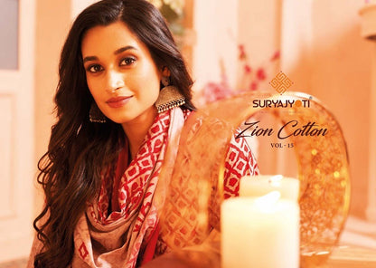 Zion Cotton Vol 15 Suryajyoti Pant Style Suits