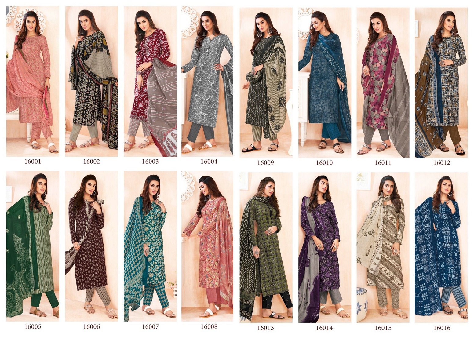 Zion Cotton Vol 16 Suryajyoti Cotton Readymade Pant Style Suits