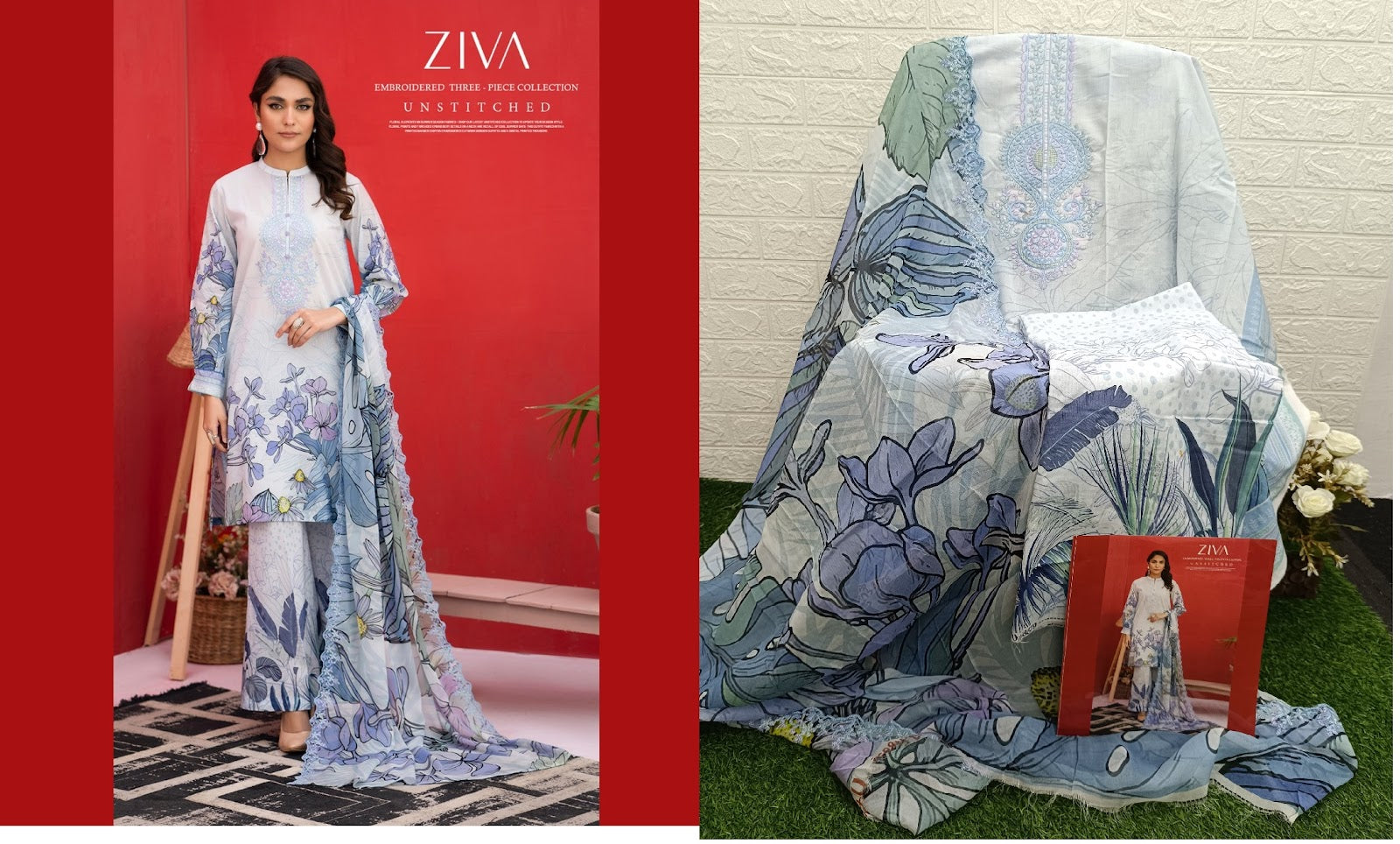 Ziva Vol 5 Gull Jee Lawn Original Pakistani Suits