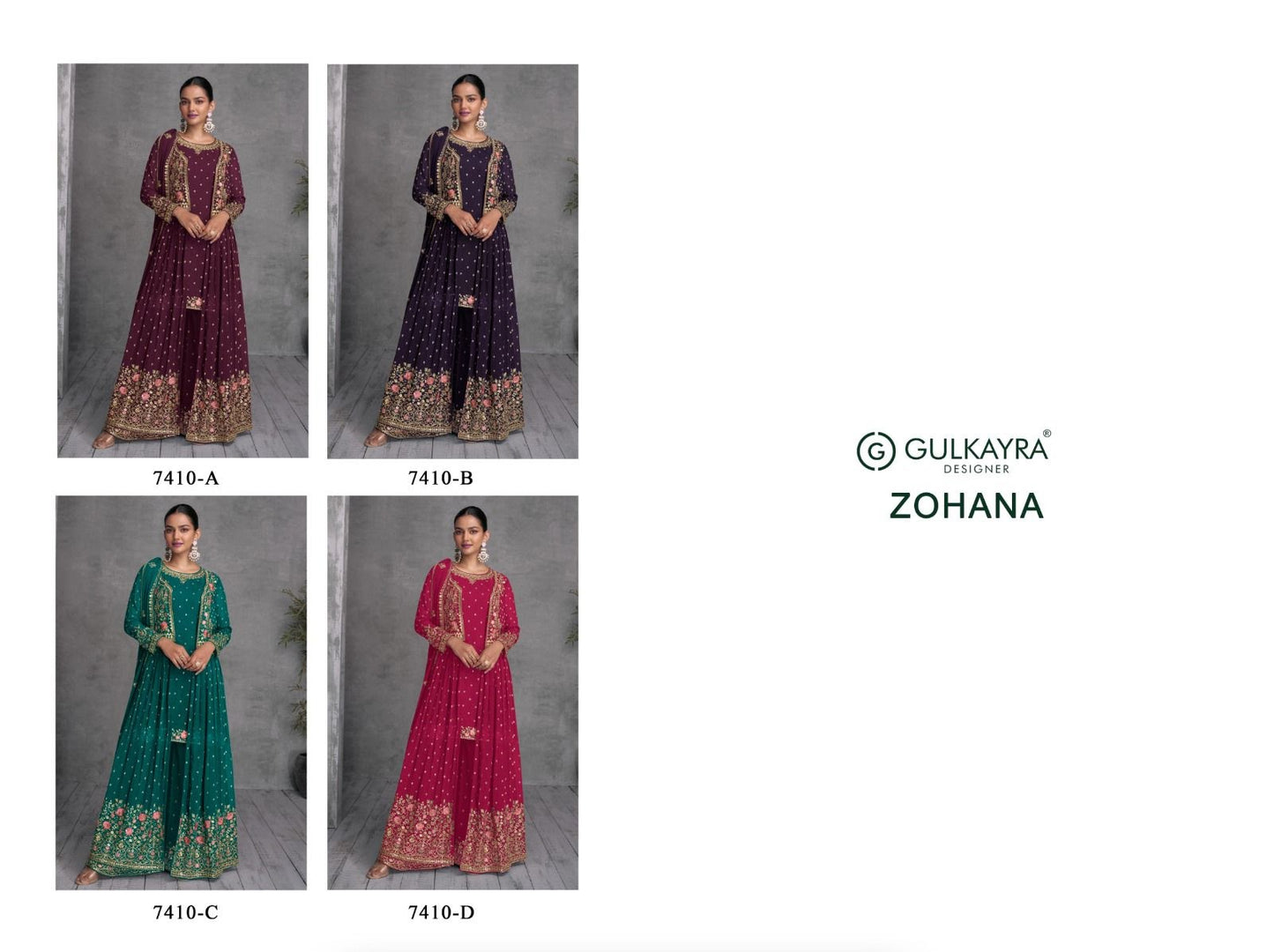 Zohana 7410 Gulkayra Designer Georgette Readymade Suits