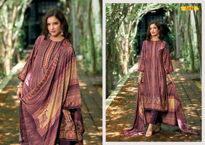 Zohra Ajraa Velvet Pashmina Suits