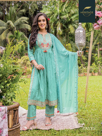 Zoya Heritage Readymade Pant Style Suits