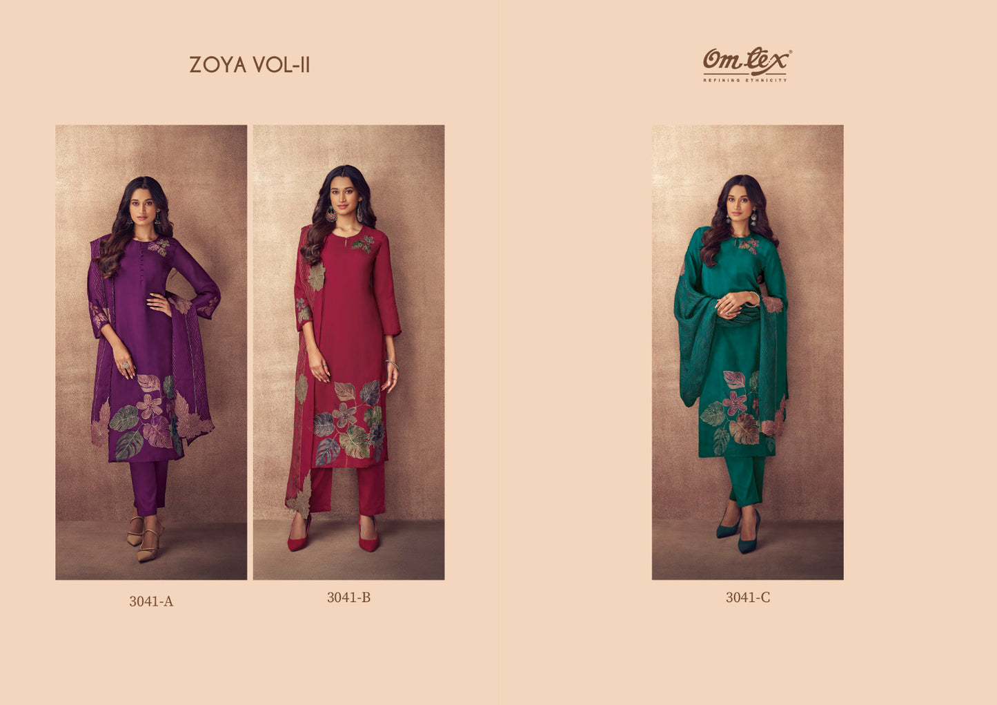 Zoya Vol 2 Omtex Organza Pant Style Suits