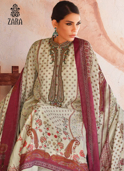 Zs 01-06 Zara Jaam Satin Karachi Salwar Suits