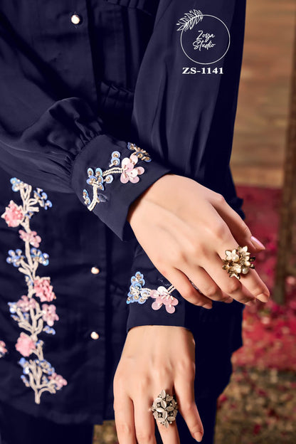 Zs 1141 Zoya Studio Satin Co Ord Set