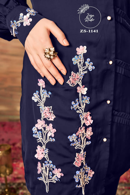 Zs 1141 Zoya Studio Satin Co Ord Set