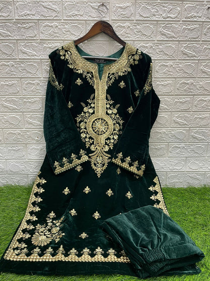 Zs 1143 Zoya Studio Velvet Co Ord Set